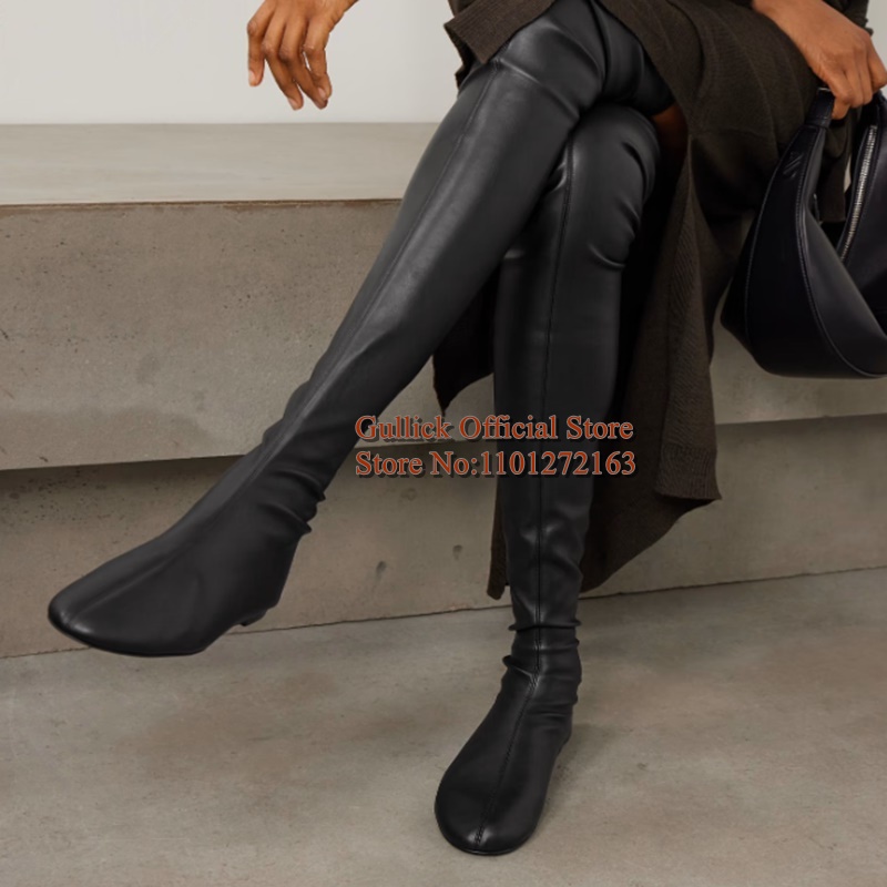 Brown Soft Stretch Faux Leathe - огляд і ціна Boot Sock Slouchy